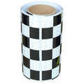 Black White Reflective Tape 6 inch X 10 feet, Outdoor Waterproof Hazard Conspicuity Warning Industrial Marking Tape