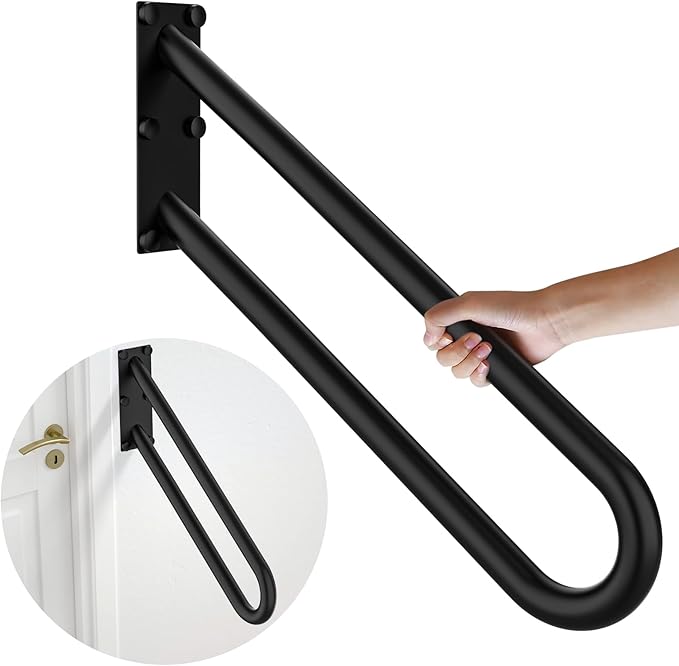 20 inch Stainless Steel Handrail for 1-3 Steps- 1.25" Tube, ZUEXT U Shaped Oil Rubbed Black Safety Grab Bar for Stairs, Wall Mounted Hand Railing for Outdoor Garage Entry Interior Exterior Stairway