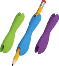 3 Pack Silicone Pencil Grips for Kids & Adults, Ergonomic Dual-Head Design for Handwriting, Drawing & Coloring, Improves Grip Control,Green/Blue/Purple