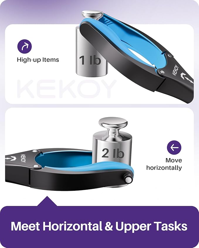 Kekoy 26inch Grabber Reacher Tool for Seniors, Foldable Reacher Grabbers Pickup Stick with Anti-Slip 360° Rotating Jaw, 4" Wide Extended Claw with Magnet for Disabled, After Surgery Recovery