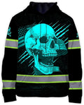 Matedecor Skull US Flag Reflective High Visibility Hoodie For Men Construction Hi Vis Safety Workwear Custom Name