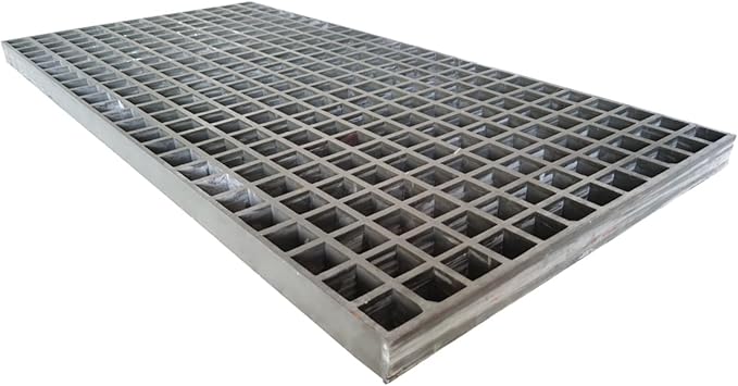 3.3ft*1.6ft Fiberglass Grating 1.5'' Thickness Gray Car Wash Grille Rectangle FRP Floor Grid for Floors Outdoor Drain Cover (1 PC)