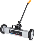 NEIKO 53415A 18” Rolling Magnetic Sweeper with Wheels, 45 Pound Capacity, Adjustable Handle & Floor Magnet Clearance Height, Metal Pick Up and Nail Magnet, Floor Sweeper for Construction, Shop, Etc.
