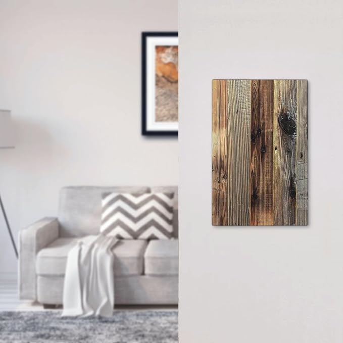 Barn Brown Wood Rustic Weathered Wood Print Light Switch Cover Plate 1 Gang No Device Blank Electrical Wall Plates Faceplate Decorative Switch Plate for Farmhouse Home Decor