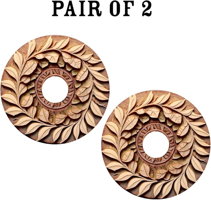 Designer Cover for Wheelchair Wheels, Enhances Aesthetics, Easy Install/Remove, Lightweight, New Matt Finish (Wooden Flower)