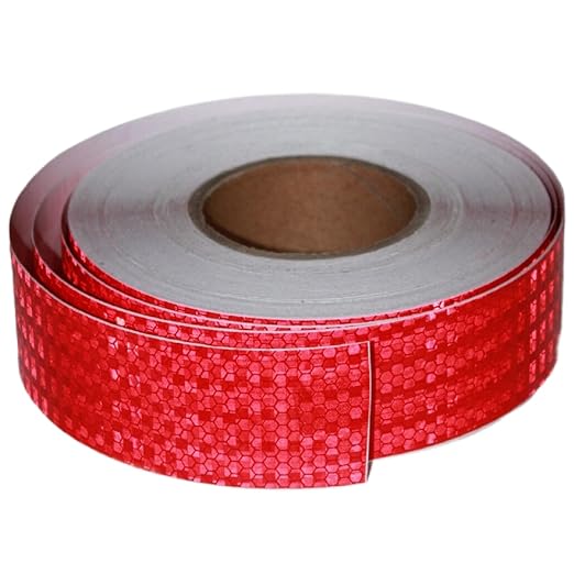 Red Reflective Tape 2 inch Wide, Outdoor Waterproof Hazard Conspicuity Warning Industrial Marking Tape (166 feet)
