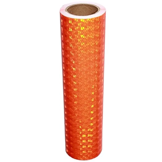 Industrial Reflective Tape Orange 8 inch Wide, Outdoor Waterproof Hazard Conspicuity Safety Warning Marking Tape (10 feet)