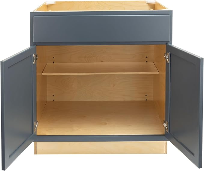 Quicklock RTA (Ready-to-Assemble) | Base Kitchen Cabinets - Shaker Style | Made in America (Needlepoint Navy, 30" Wx34.5 Hx24 D Base)