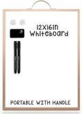 Small Whiteboard 12 x 16 Inch Magnetic Dry Erase Board with Handle | Rose Gold Aluminum Frame | Double-Sided Portable Board for Home, Office, Reception, Events | 2 Markers, Eraser & 2 Magnets