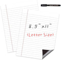 Magnetic Dry Erase Board – 8.5”x11” Reusable Lined Dry Erase Notebook Sheet for Fridge 2 Pcs – Marker Included