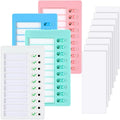 Queekay 4 Pcs Blank Chore Chart Kids Chore Chart, Plastic Checklist Board with 8 Detachable Cardstock to Do List for Home Routine Planning (White, Pink, Blue, Green)