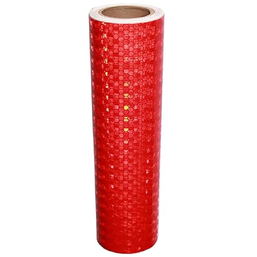 Industrial Reflective Tape Red 8 inch Wide, Outdoor Waterproof Hazard Conspicuity Safety Warning Marking Tape (10 feet)