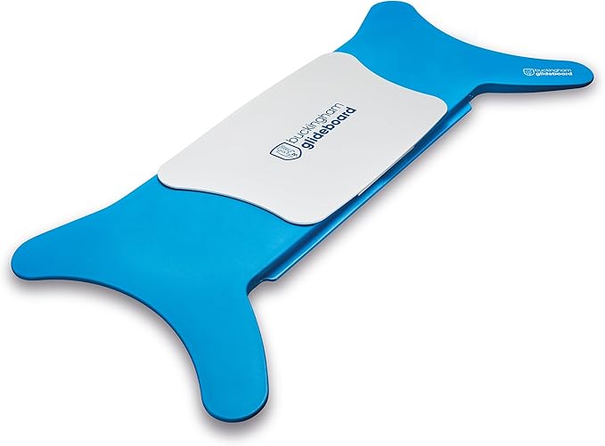 Buckingham Glideboard – British Made Transfer Board for Wheelchair to Chair, Car & Bed | Sliding Seat Mobility Aid for Elderly & Disabled - Blue/White