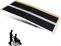 Generic Portable Wheelchair Ramp Aluminum Folding Door Threshold Wheelchair Ramp Threshold Ramp for Home Steps Stairs Entry Threshold Doorways
