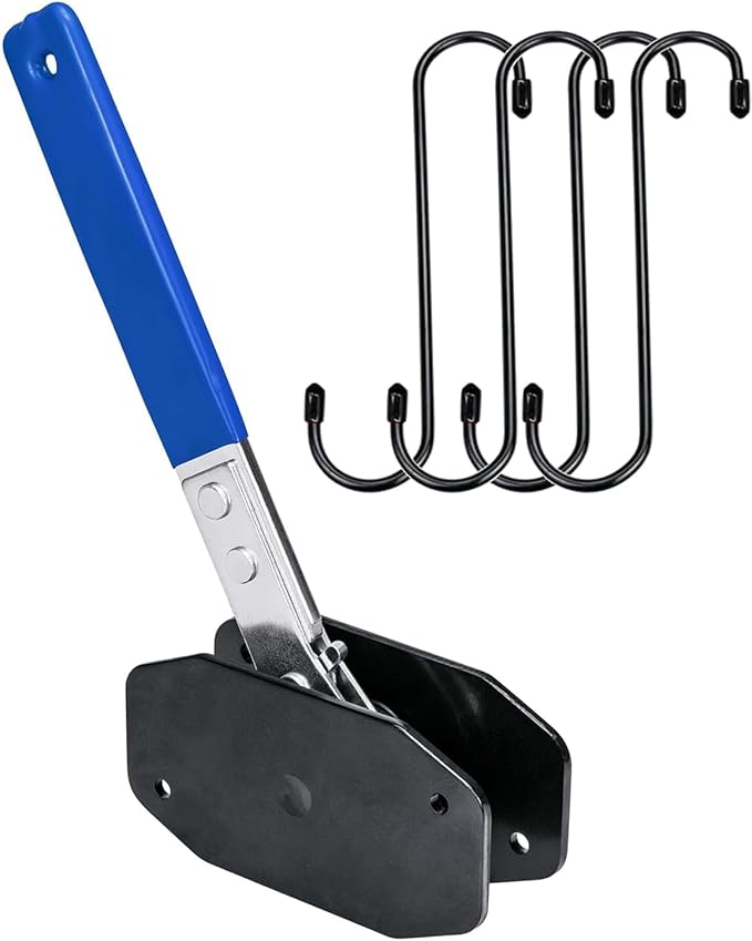 Brake Caliper Compression Tool with 4 Hooks & Blue Grip - Caliper Piston Compressor Tool, Brake Pad Spreader for Single/Twin/Quad Piston Disc Brake Repair