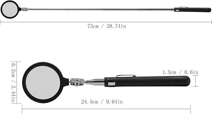 Telescopic Folding Handheld Magnifying Glass, 5X Large Rectangle Reading Magnifier for Seniors with Macular Degeneration, Newspaper, Books, Small Print, Lighted Gift for Low Visions