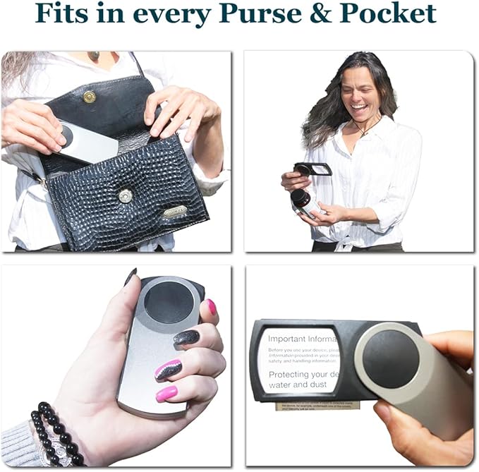 EasY Magnifier Premium Pocket Magnifying Glass with LED Light 3.0X (300%); Small Hand Held Lighted Magnify Glasses for Reading Tiny Print, Menu, Pill Bottles; Visually Impaired A Low Vision Aid