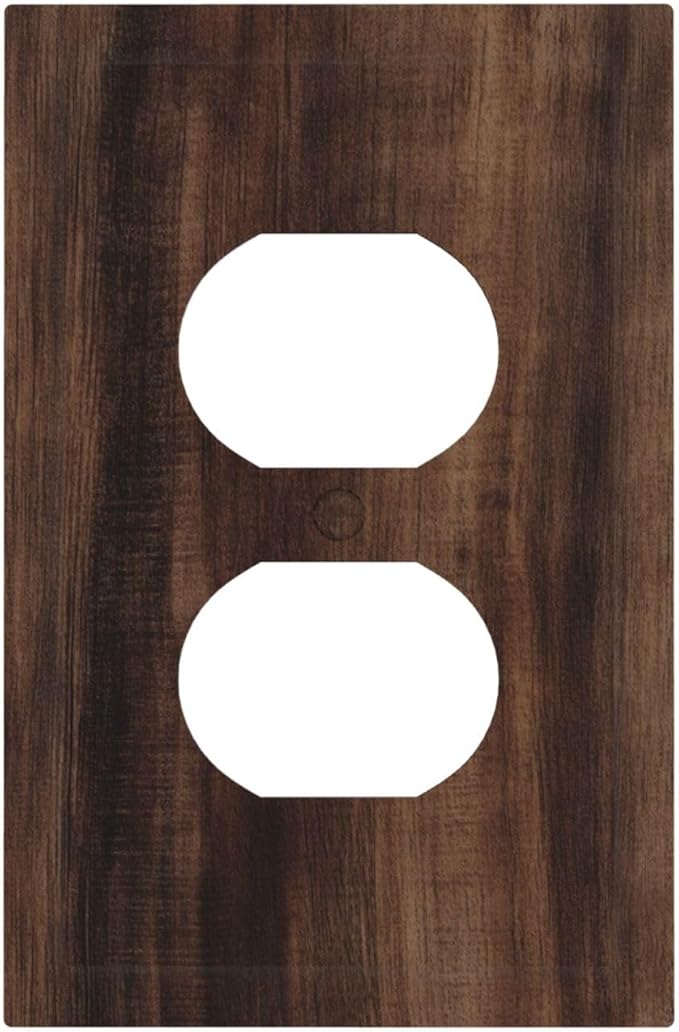 Outlet Covers Rustic Farmhouse Brown Wood Barn Door Decorative 1 Gang Duplex Light Switch Cover Plate Receptacle Wall Plate Electrical Switch Plate Covers for Bathroom Decor