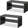 Whitmor Wood Stackable 2-Shelf Shoe Rack, 24 INCH, Espresso，2 Pack