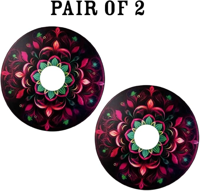 Wheelchair Christmas Wheel Covers, Designer Cover Costume for Wheelchair Wheels, Enhances Aesthetics, Easy Install/Remove, Lightweight, Perfect GiftFinish (Wicked Pink & Green)