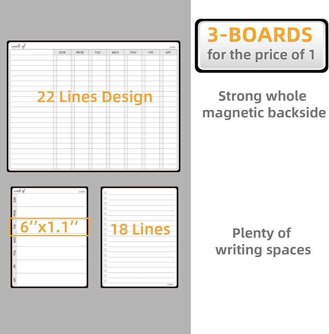 JJPRO Magnetic Dry Erase Chore Chart for Adults-Family Chore Chart for Fridge,Chore Whiteboard for Teenagers with 6 Markers