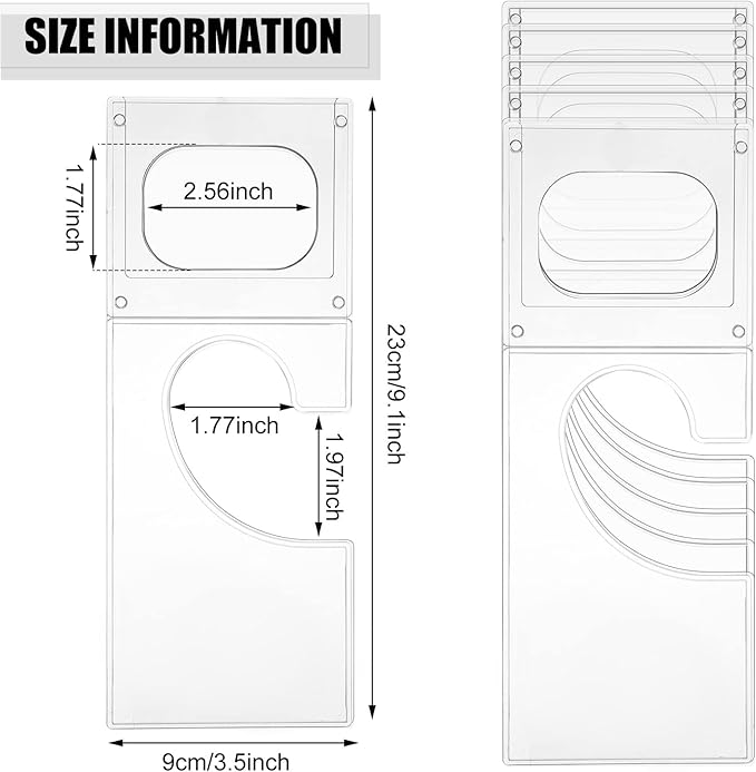 Kathfly 50 Pack Clothing Rack Size Dividers Plastic Closet Dividers for Hanging Clothes Transparent Rectangle Clothes Rack Size Label Hangers for Department Wardrobe Stores Organization