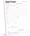 Daily Planner Notepad - Tear-Off Daily Planning Pad, Organizer with To Do Lists, Schedule, Appointment, Productivity Tracker, 50 Undated Sheets, 8.5 x 11 in