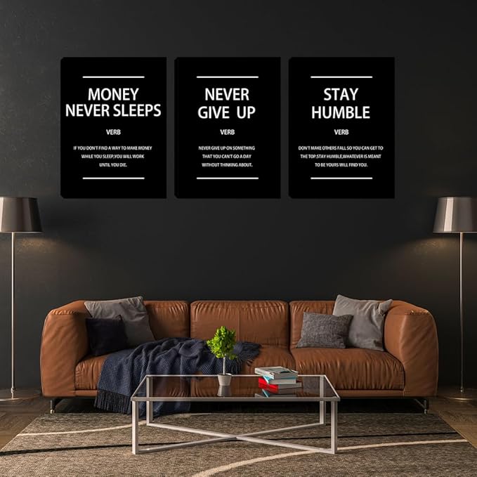 Entrepreneur Office Positive Quotes Encouraging Canvas Wall Art, Motivational Humble Wall Decor Inspiration Affirmation Office Poster Wall Hanging Picture Decorations for Home Workplace 12"x16"x3