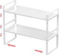Expandable Stackable Spice Rack Cabinet Shelf Organizer in Cabinets Shelves Kitchen Cupboard Organization Stack up Racks Pantry Countertop Storage Large/White 2 Packs