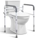 Toilet Rails - Toilet Safety Rail for Elderly Adults - Adjustable Bathroom Toilet Handles - Toilet Safety Frame & Rails - Toilet Grab Bars for Senior, Handicap & Disabled,Fits Most Toilets