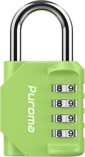 Puroma 1 Pack Combination Lock for Locker 4 Digit Outdoor Waterproof Padlock for School, Gym, Sports, Fence, Toolbox, Gate, Case, Outdoor, Hasp Storage, Cabinets (Yellow-Green)