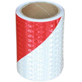 Reflective Tape Red and White 4 inch X 10 feet, Outdoor Waterproof Hazard Conspicuity Warning Industrial Marking Tape
