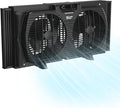 Comfort Zone Window Fan for Bedroom, 9 inch 3 Speed Dual Fans with Auto-Locking Expanders, Window Exhaust Fan, Removeable Bug Screen, Black