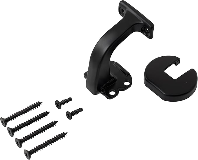 Handrails for Indoor Stairs,Deck,Slope,Modern Aluminum Handrail Set, Wall Mounted, with Zink-Alloy Brackets Aluminium Railing System,Rust Free. (Matte Black, Additional Bracket)