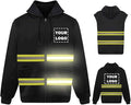 YOWESHOP High Visibility Reflective Safety Hoodie Jacket With Removable Sleeves Hi Vis Outdoor Protective Workwear Unisex