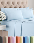 Cal King 6 Piece Sheet Set - Cooling and Breathable Bed Sheets - Hotel Luxury Bed Sheets for Women, Men, Kids and Teens - Deep Pockets - Easy Fit - Soft and Wrinkle Free - Cal King Light Blue Sheets