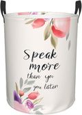 Laundry Basket Motivational Word Collapsible Large Capacity,63L Dirty Clothes Basket Durable Lightweight Hamper With Handles Ideal For Clothes,Toys Home Organization19.6in X 15.7in,