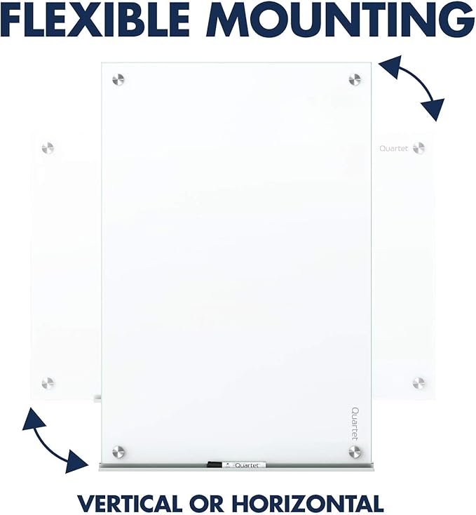 Quartet Dry Erase Board, Magnetic Whiteboard 24" x 18", Glass Board for Wall, Infinity, Brilliance White (G22418W)