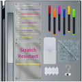 Acrylic Magnetic Dry Erase Calendar Board for Fridge - 2 Pack Weekly Planner Organizer and a Clear Whiteboard with Scratch Resistant Technology. 6 Markers, Case, Cloth, Protectors, & Hook. SPLANDIN
