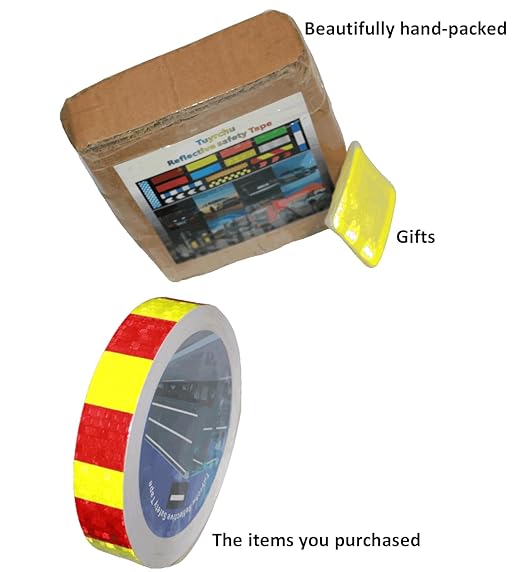 Reflective Tape Outdoor Waterproof 1 inch X 66 feet, High Visibility Hazard Conspicuity Warning Safety Industrial Marking Tape