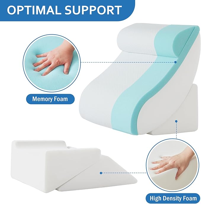 5Pcs Orthopedic Bed Wedge Pillow Set for After Surgery, Adjustable Wedge Pillow for Acid Reflux Relief, Bed Wedge Pillow Post Surgery, Memory Foam Wedge Pillows for Sleeping, Grey