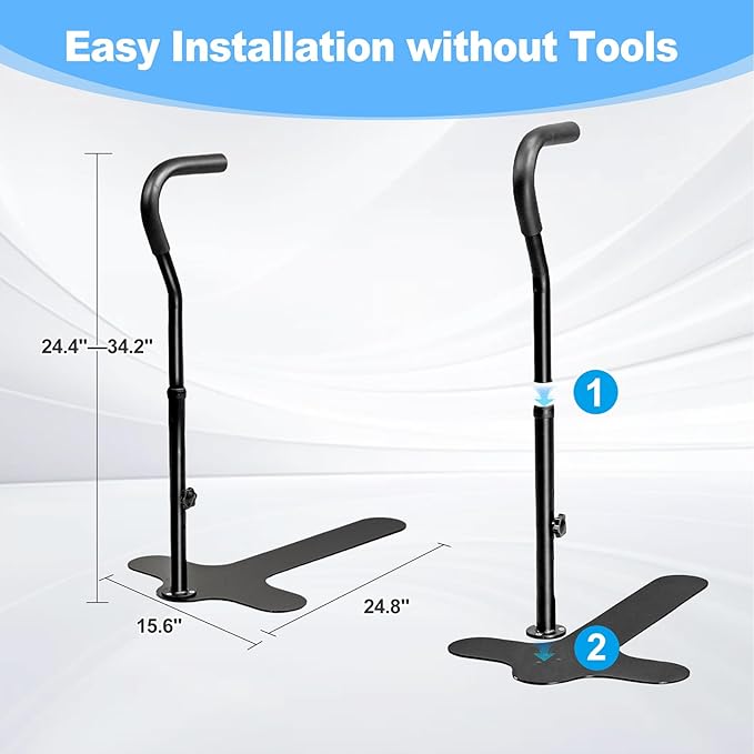 Couch Stand Assist with Grab Bar for Elderly, Adjustable Height Chair Lift Assist Devices for Seniors, Disabled, Handicap, Mobility Aids Rail for Standing Up from Sofa, Supports Up to 350LBS