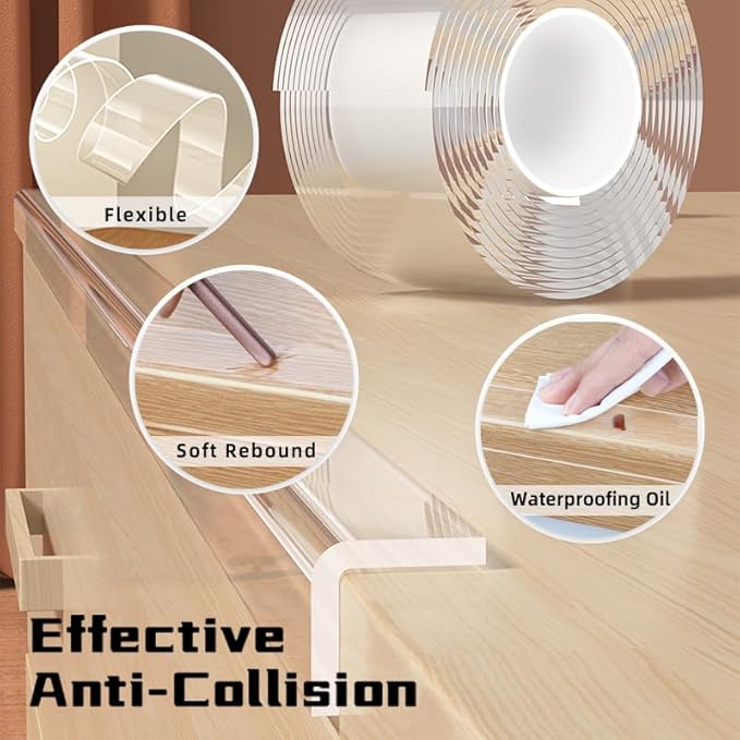 2 in x 13.12 FT,Clear Soft Corner Protectors for Furniture Strip,Sharp Edge & Table Bumper,Window Edge,Wall Protector, Soft Corner Guards Safe for Proof,Table Corner Protectors in Family