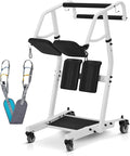 MCombo Stand Assist Patient Lift with Transfer Belt, Patient Transport Unit for Home Care and Elderly Use, 400lbs Capacity, STA446 (Black)