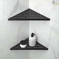 Corner Shower Shelf 10" Matte Black 304 Stainless Steel Slot Design Recessed Corner Shelves, Grout in Bathroom Shower Shelf for Tiled Wall, 2 Pack