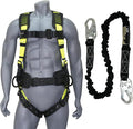 AFP Demon Comfortable Fall Protection Harness Kit – OSHA/ANSI PPE Full Body Safety Harness for Construction Work