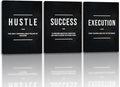 Unbruvo Hustle Success Execution Wall Art for Office, Inspirational Motivational Wall Decor, 3 Pieces Positive Quotes Canvas Wall Art for Entrepreneur Living Room Bedroom(72''Wx 36''H)