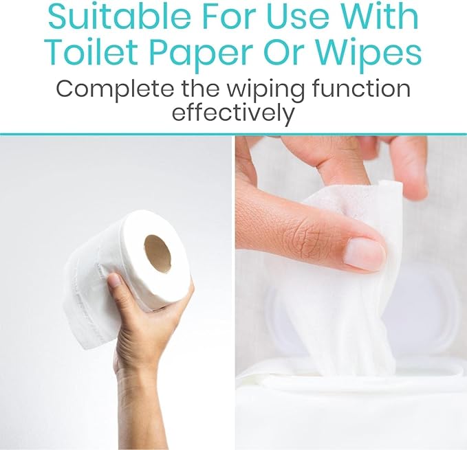 Vive Toilet Aids for Wiping Bottom - Tongs for Toileting, Wiper Reacher Tool, Self Wipe Assist - Handicap Accessories for Daily Living, Limited Mobility - Long Handle