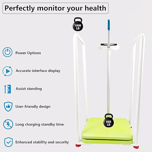 Assist The Elderly in Measuring Weight gain While Standing, with an Electronic Scale with armrests, Suitable for use in clinics, Hospitals, Schools, Nursing Homes (Pink)