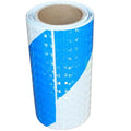 Reflective Tape Blue and White 6 inch X 10 feet, Outdoor Waterproof Hazard Conspicuity Warning Industrial Marking Tape